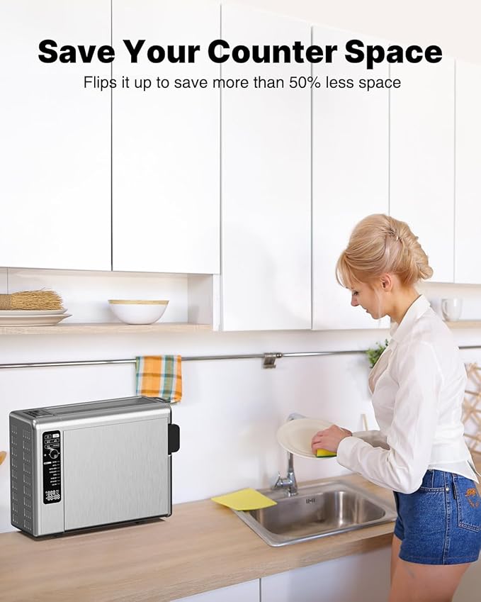 JOYAMI Air Fry Countertop Oven, 18QT 1600W Convection Oven and Indoor Grill Combo with See-Through Window for Air Fry, Bake, Dehydrate, Toast, 6 Nonstick Accessories