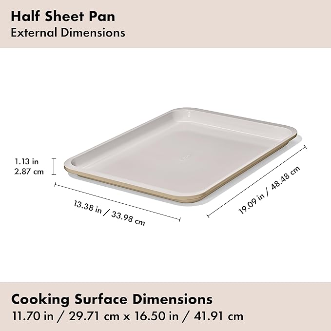 OXO Good Grips Non-Stick Pro Ceramic Coated Metal Bakeware Half Sheet Pan – Biscuit