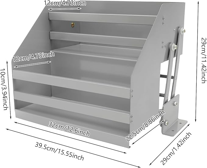 Pull Down Cabinet Organizer 2 Tier Pull-Out Cabinet Wall Shelf Spice Rack