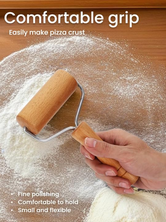 Pizza Rolling Pin, Small Rolling Pin, Non-Stick Wooden Dough Roller for Pastry Tortilla Pizza Cookie Dumpling(Type 1)