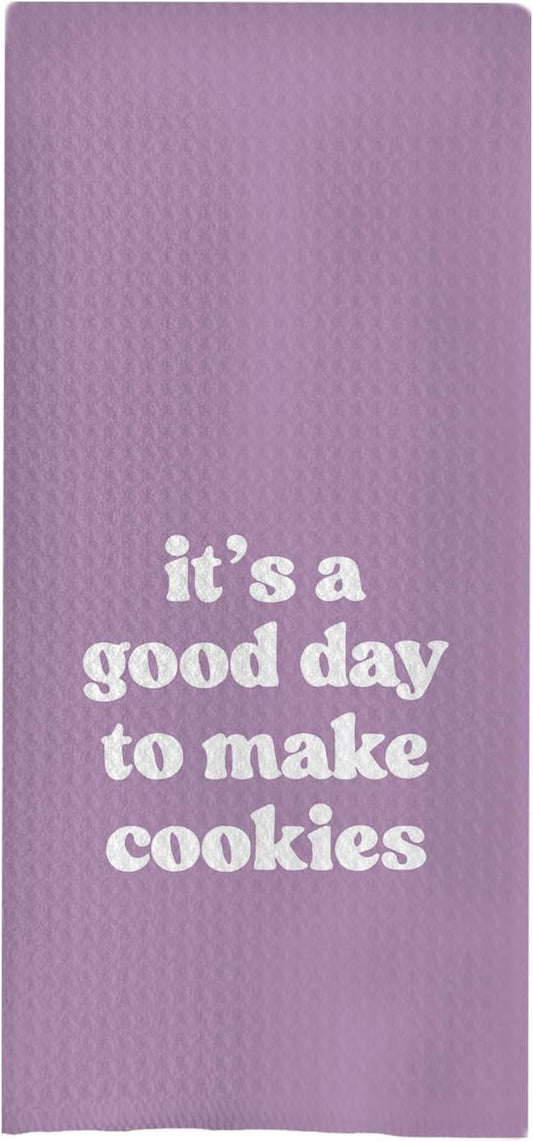 Baking Towels, Tea Towels for Baking, Gifts for Bakers Cookie Lovers Cooks, Baking Gifts for Women Bakers, It's a Good Day to Make Cookies Kitchen Towels, 16x24 （10）