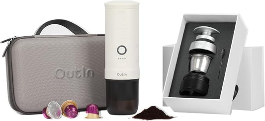 OutIn Nano Complete set Portable Espresso Machine with Double Shot Accessorries and Carry Bag