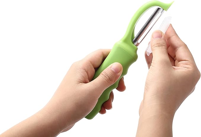 Spring Chef Premium Swivel Vegetable Peeler, Soft Grip Handle and Ultra Sharp Stainless Steel Blades - Perfect Kitchen Peeler For Veggie, Fruit, Potato, Carrot, Apple - Green