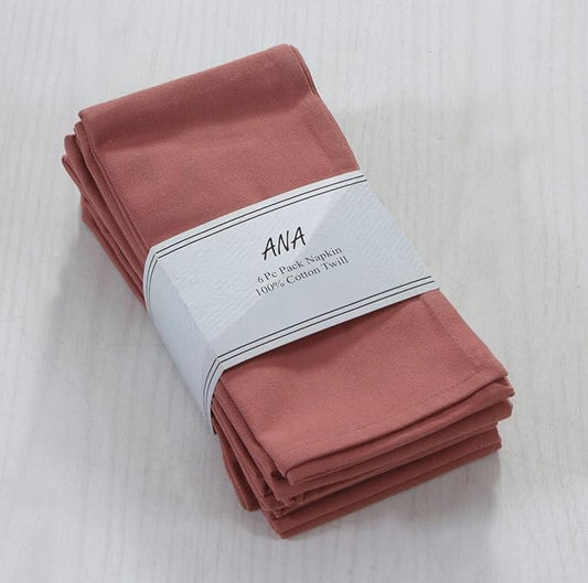 ANA Cloth Napkins Set of 6 (17.5x17.5) inch 100% Cotton Dinner Napkin Washable Hotel Quality Reusable Kitchen & Table Linen for Fall Thanksgiving Family Dinners Weddings & Everyday Use - Blush