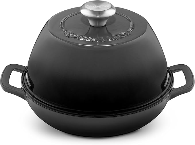 Signature Enameled Cast Iron Sourdough Bread Oven | Non-Stick with Tight Fitting Lid for Perfect Baking and Bread Making | 6QT Round Oven With Lid [Oyster Grey]