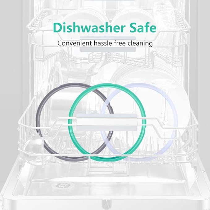 6 Quart Instant Pot Sealing Ring - Replacement Pinch Test 100% Silicone Gasket Seal Rings for 6 Qt Instapot Programmable Pressure Cooker - Insta Pot DUO LUX ULTRA PRO Crisp Accessories for 6QT 3-Pack