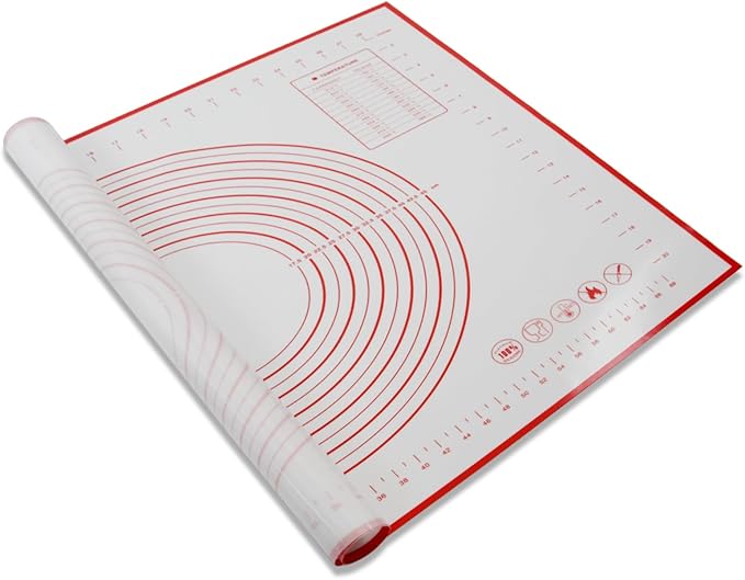 Dough Mat Pastry Silicone Baking Mats 32x24" Red for Rolling Kneading Sheet Sourdough Bread Baking Supplies