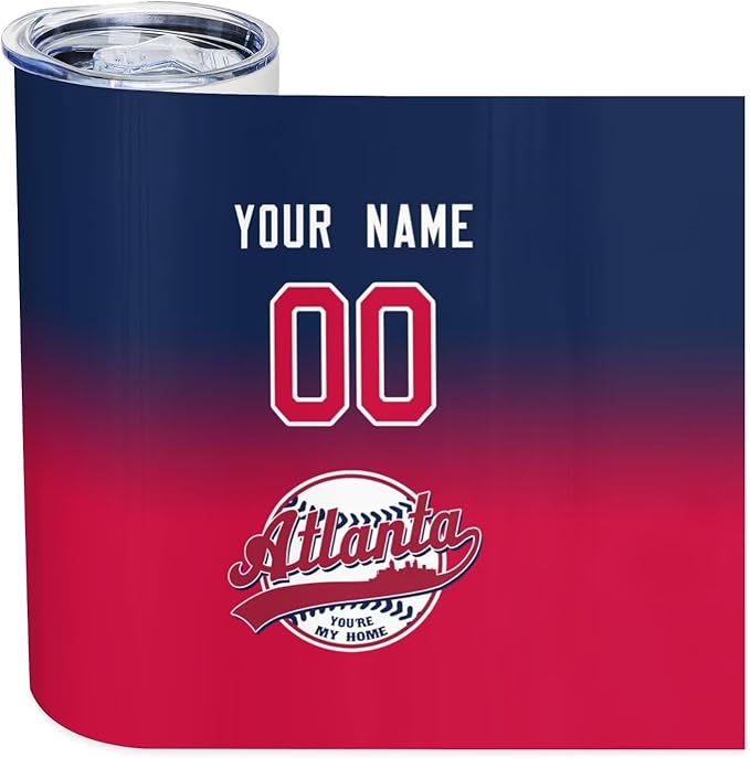 Custom Tumbler Stainless Steel Cup Personalized Baseball Vacuum Insulation Travel Mug Add Your Name Number Fans Gift for Baseball Fans