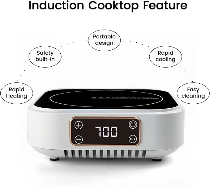 Small Hot Plate Mini Induction Cooktop, 700w Portable Stove Kitchen Cooktop Electric Heater Mini Induction for Moka Pots