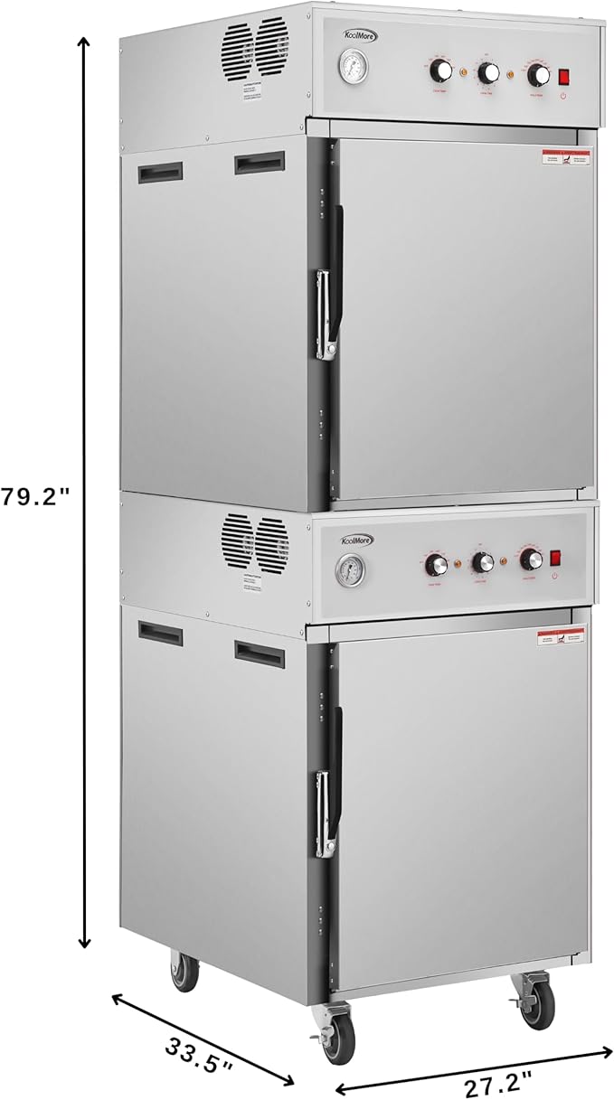KoolMore KM-CCAH3-2D Commercial Full-Size Two Door Cook and Hold Oven 3,000 W and 208/240V, UL Listed in Stainless-Steel