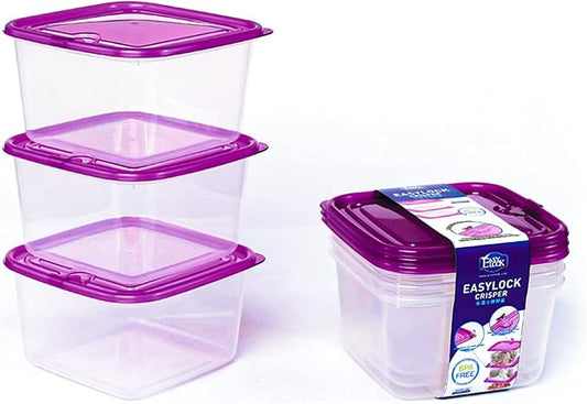 KIGI 6 PACK Plastic Food Storage Containers with Lids Airtight Square Meal Prep Containers TO GO Containers