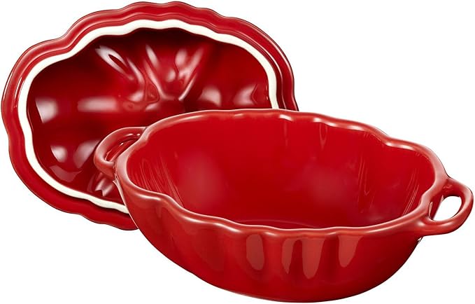 STAUB Ceramics Dutch Oven 16-oz Petite Tomato Cocotte, Cherry