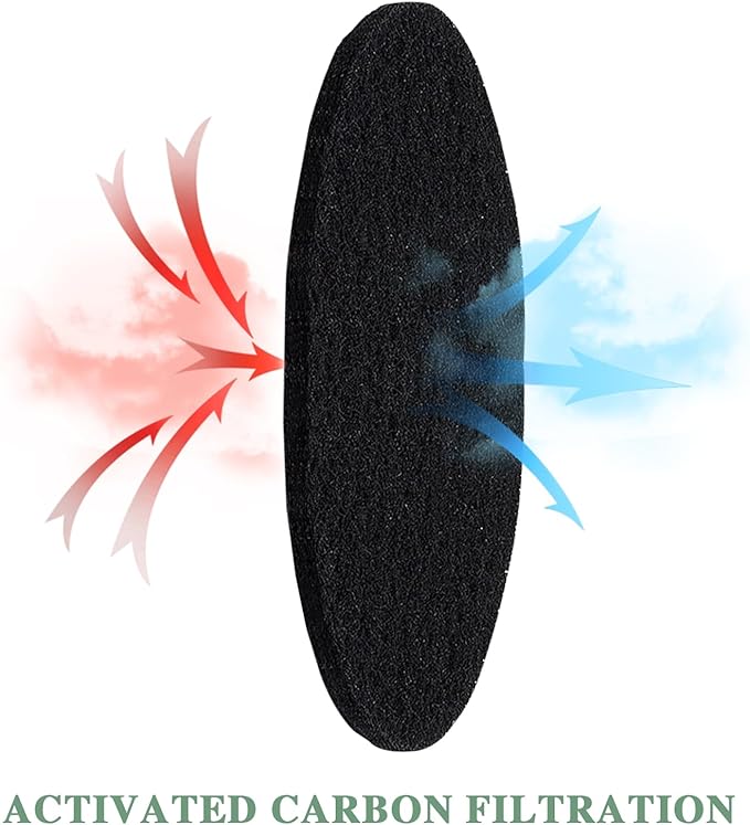 Vipush Charcoal Filters for Kitchen Compost Bin - 12 Pack Activated Carbon Filters for Countertop Bin Pail Replacement, Activated Charcoal Home Bucket Refill Sets