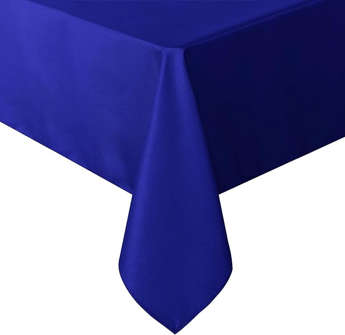sancua Rectangle Tablecloth - 70 x 90 Inch - Stain and Wrinkle Resistant Washable Polyester Table Cloth, Decorative Fabric Table Cover for Dining Tables, Buffet Parties and Camping, Royal Blue