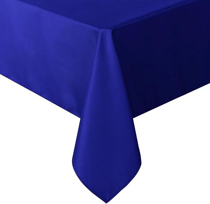 sancua Rectangle Tablecloth - 54 x 120 Inch - Stain and Wrinkle Resistant Washable Polyester Table Cloth, Decorative Fabric Table Cover for Dining Tables, Buffet Parties and Camping, Blue