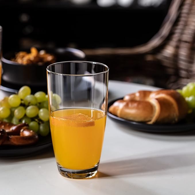 Krosno Tall Water Drinking Glasses, Set of 6, 16.9 oz Mixology Collection, Ideal for Everyday Use, Drinking Glasses, Lead-Free and Safe, Dishwasher Safe, Made in Europe