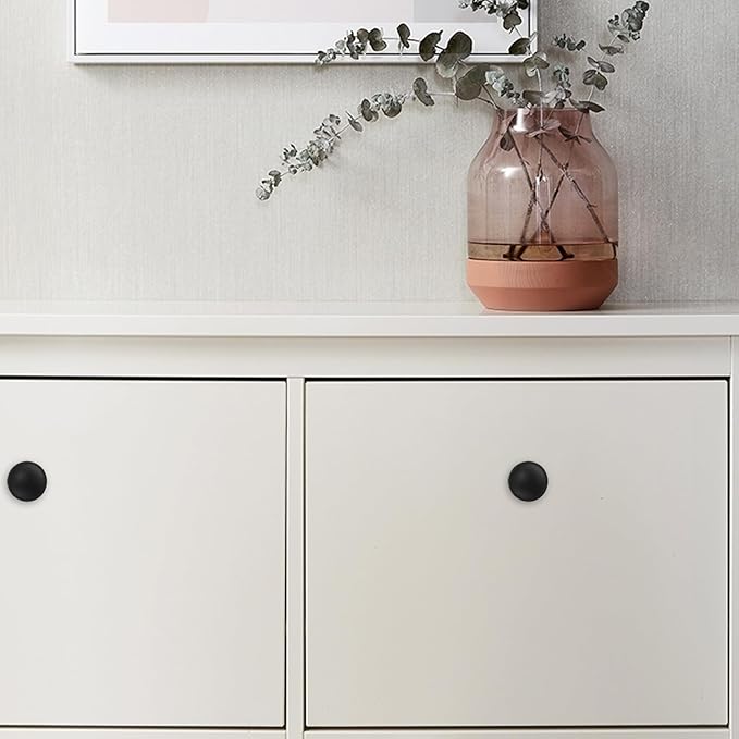 10 Pack Matte Black Kitchen Cabinet Knobs - Black Drawer Knobs - Solid Cupboard Knobs