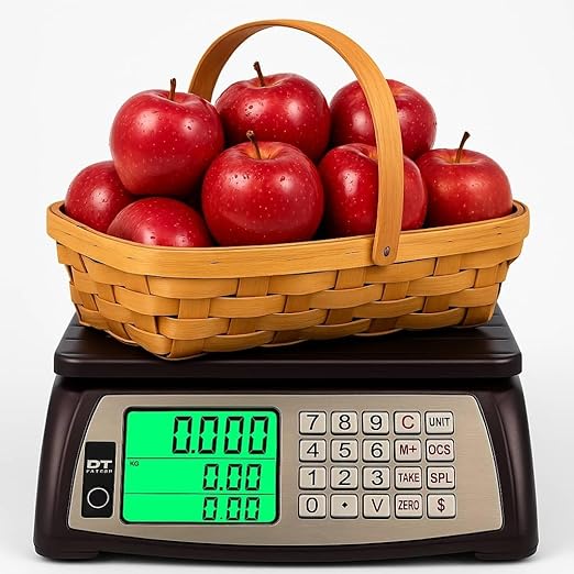 Price Computing Scale, Commercial Food Scale, Counting Function,66lb/30kg,1g, Rechargeable, Waterproof Design, Stainless Steel Keys,Large LCD for Produce, Farmers Market, Grocery, Deli, Meat, Retail