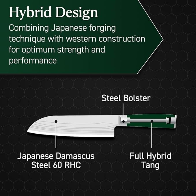 HexClad Hybrid Nonstick 5-Piece Cookware Set, 14" Pan with Lid, 14" Wok with Lid, and 7" Santoku Knife, Stay-Cool Handles, Dishwasher and Oven-Safe, Induction Ready, Compatible with All Cooktops