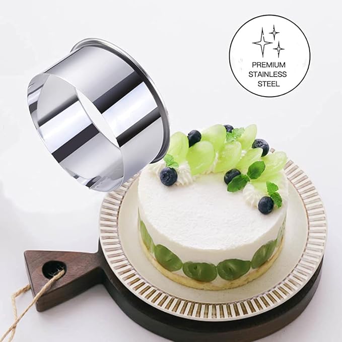 5 Pieces Biscuit Cookie Cutters Set,Stainless Steel Circle Round Cookie Biscuit Cutters in Graduated Sizes Shape Molds for Pastries Doughs Doughnuts