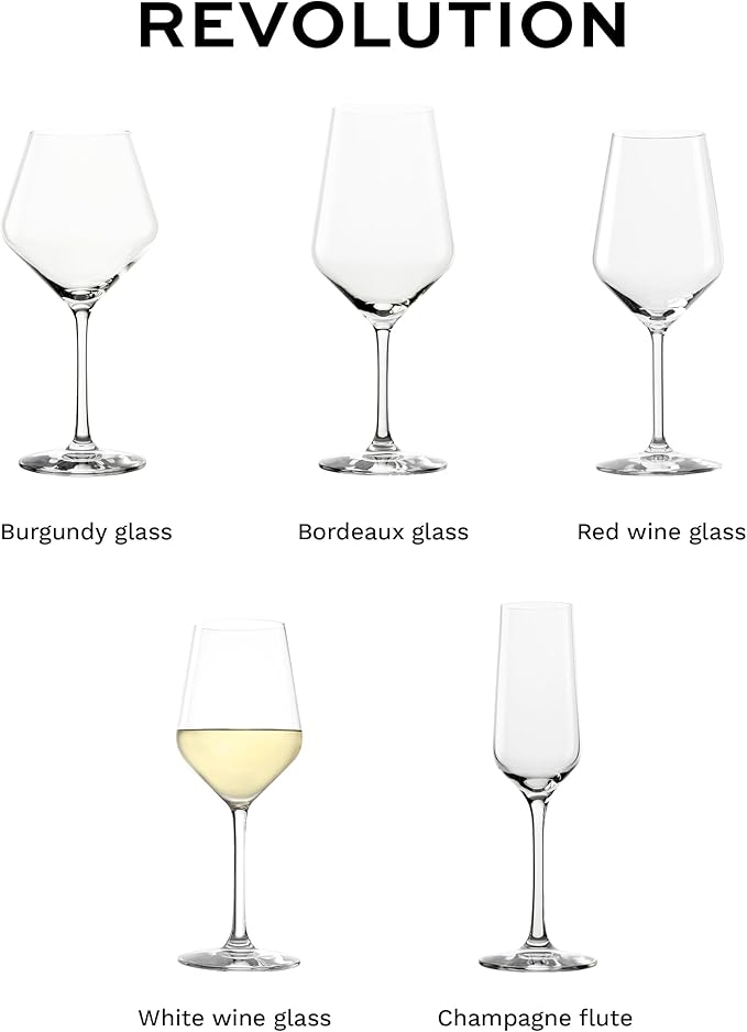 Stölzle Lausitz White Wine Glasses Revolution 6-Piece Set 12 1/4 oz – Wine Glasses Ideal for Heavy Wines & Medium-Bodied Reds – Elegant Wine Goblet – Dishwasher Safe & Made in Germany