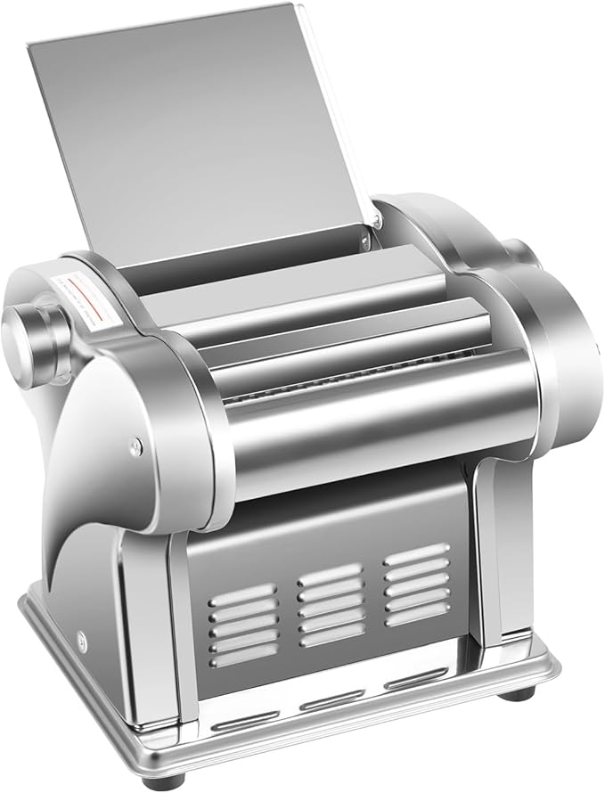 Pasta Maker Machine, Manual Roller Pasta Maker with Adjustable Thickness, 2-in-1 Electric Noodle Maker with 2 Cutters for Spaghetti, Fettuccini, Lasagna or Dumpling
