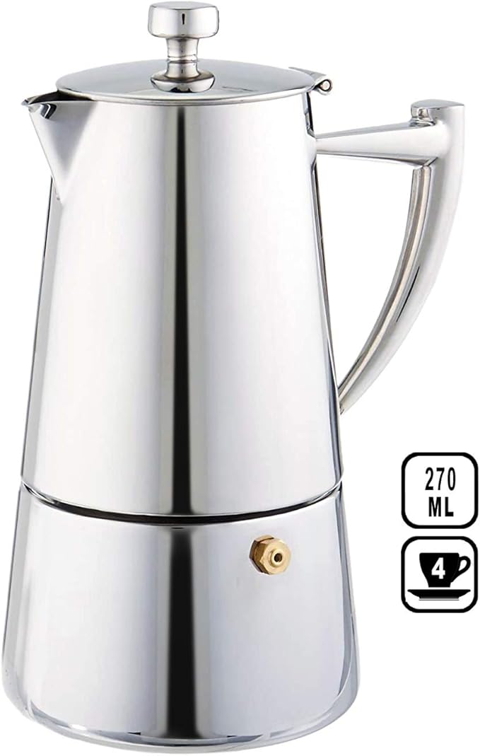 Cuisinox Roma 4-cup Stainless Steel Stovetop Moka Espresso Maker