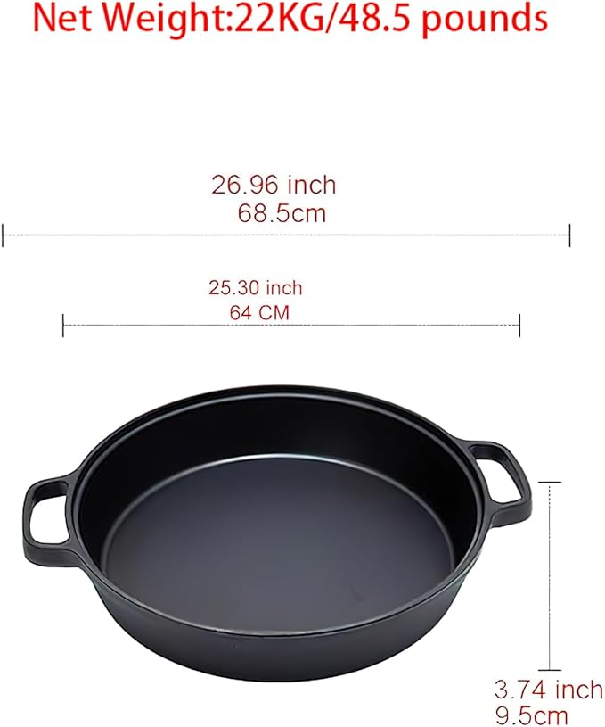 LI-GELISI Oversized Cast Iron Skillet (25 inch)