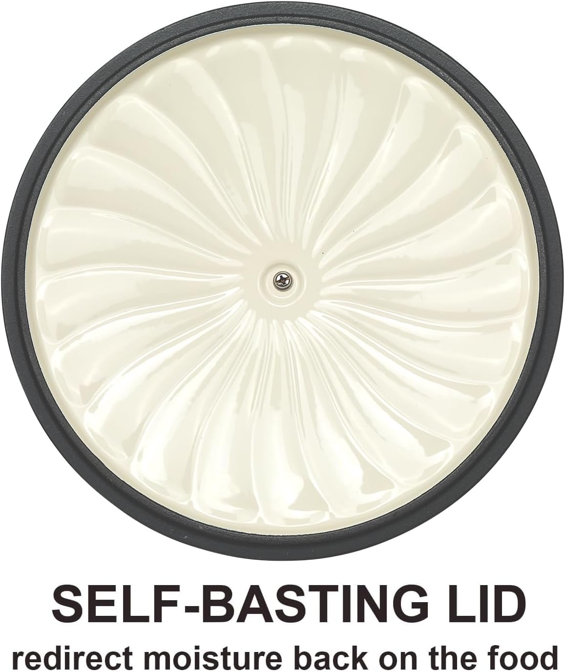 Enameled Cast Iron Braiser, 3.8 Quart Enamel Dutch Oven with Handles, Cast Iron Braiser Pan with Lid,Enameled Cookware (White)