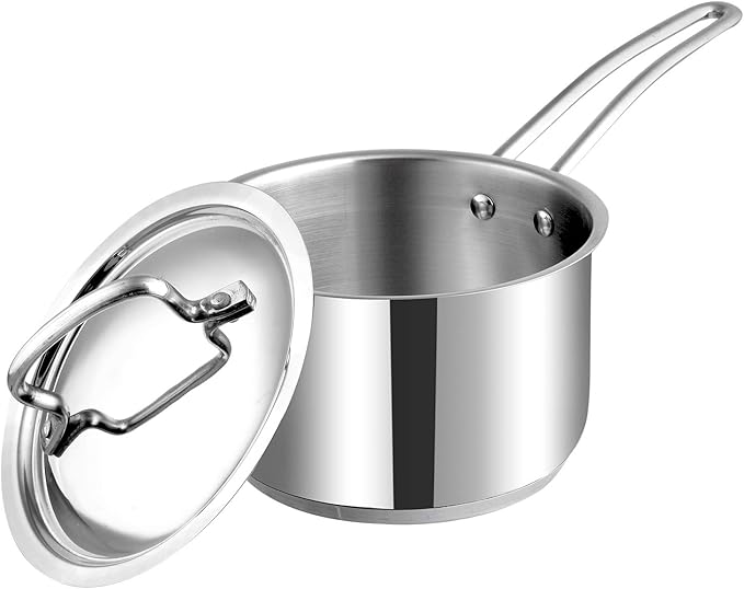 Vinod Classique Deluxe 2-Pc Stainless Steel Cookware Set – 16 cm Saucepan & 20 cm Frypan, Extra-Deep Design, Riveted Handles, Induction & Gas Compatible, Dishwasher Safe