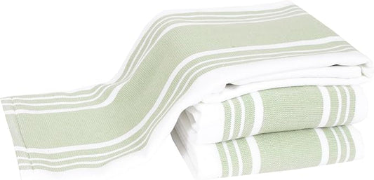 All-Clad Dual-Purpose Kitchen Towels: Highly Absorbent - 100% Cotton, 17"x30" Dish Towels for Cleaning & Drying Dishes & Glassware, 3-Pack, Fennel