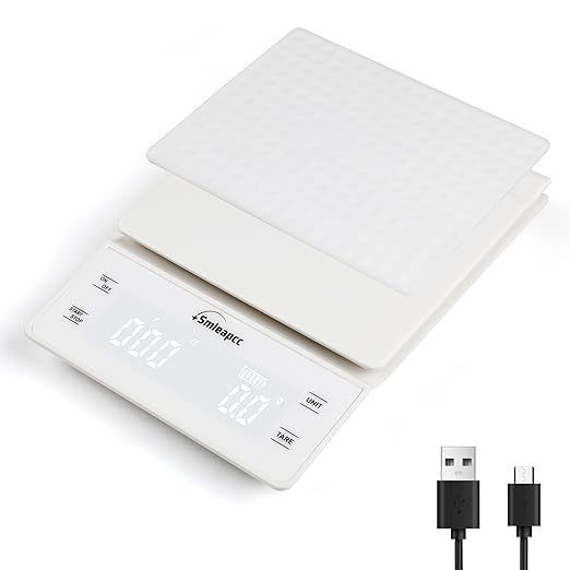 Food Scales for Kitchen,0.1g/3kg High Precision Small Multifunctional Digital Kitchen Food Scale,Digital Accurate Coffee Scale (White)