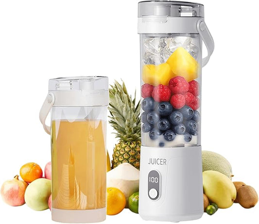 Personal Portable Cordless Blender for Shakes and Smoothies and Juice,21 Oz USB-C Rechargeable Mini Mixer with Extra Lid for Travel, Office, Gym