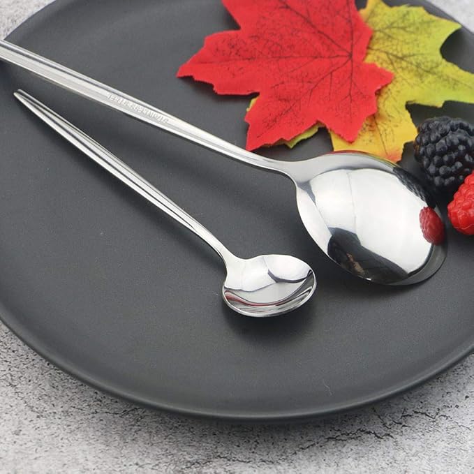 JASHII 24 Pieces Silverware Flatware Cutlery Set, Stainless Steel Tableware Silverware-Service for 6 Dishwasher Safe Full Set Flatware Durable (Silver)