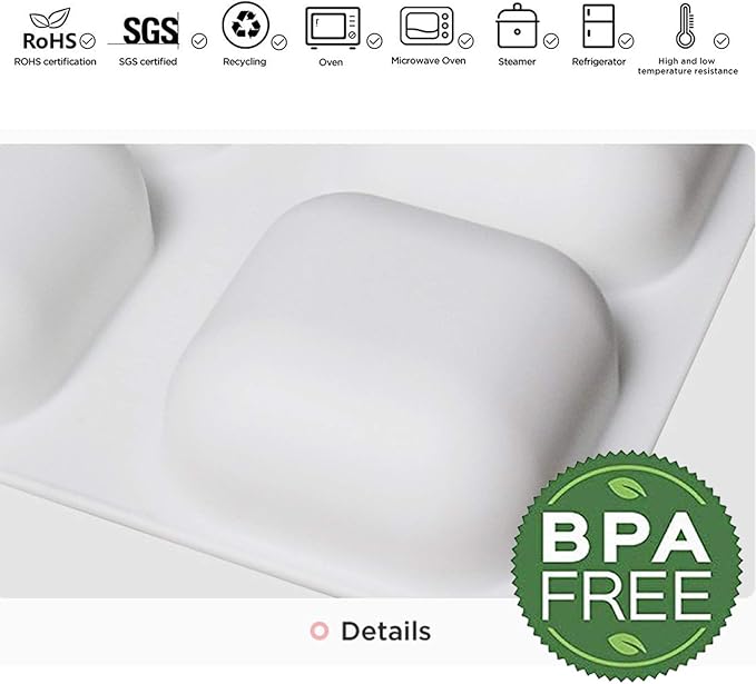 OCPO KITCHEN Square Silicone Mold for Baking Mousse Cake, 3D Silicone Mold for Baking Cheese Cakes Dessert Pastry Chocolate Pudding Ice Cream Handmade Soap Mold (8-Cavity)