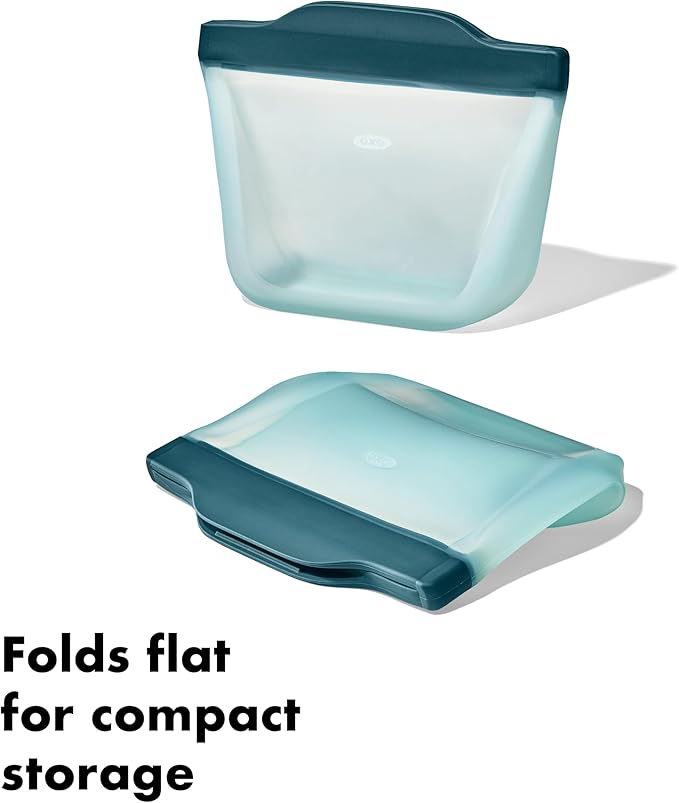 OXO Good Grips Silicone Reusable Bag – Stand-Up Snack (12 oz) – Lagoon