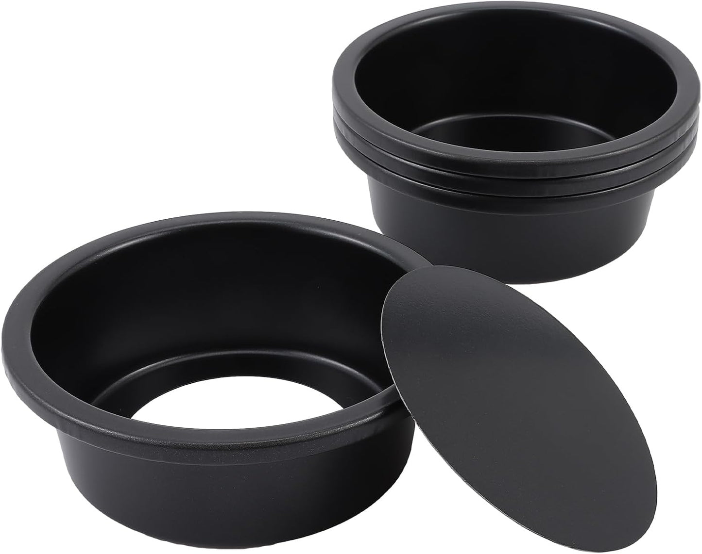 beyonday 4pcs Round Cake Pan with Removable Bottom, 4 inch Carbon Steel Cake Trays for Mini Bread Muffin Cupcake Hamburger, Non-stick Basque Cheesecake Baking Mold for Birthday Party Anniversary