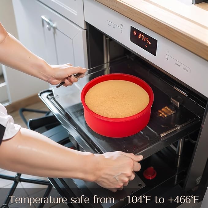 saphe 4 Inch Cake Pans- Non-Stick Round cake Pans, Silicone Cake Molds for Smash Cakes, Layer Cakes, Cheese Caks, Chocolate Cakes, 4 packs (4inch+4packs)