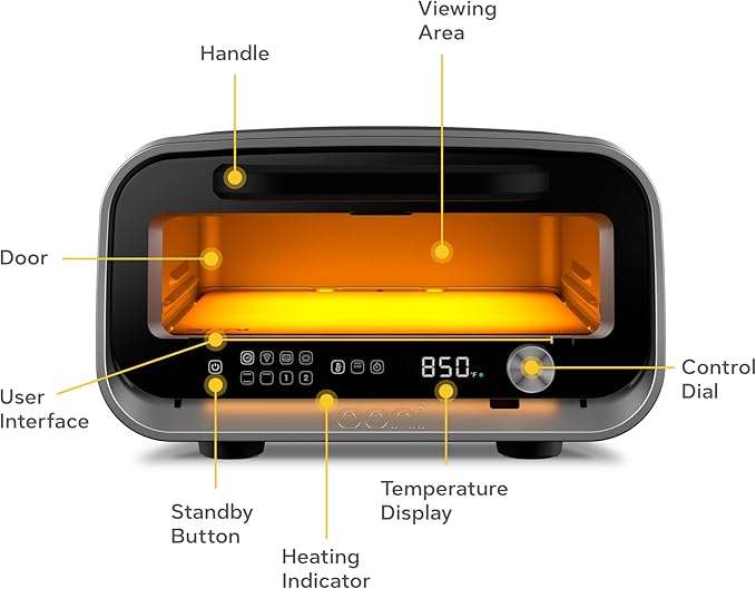 Ooni Volt 2 Electric Indoor Pizza Oven - Versatile Countertop Electric Toaster Oven, Cook 12 Inch Pizzas and More