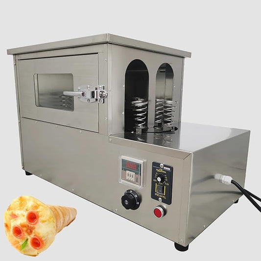 Commercial Rotational Pizza Cone Oven Stainless Steel Electric Pizza Cone Baking Machine with 12pcs Pizza Cone Bases Can be Used with Pizza Cone Making Machine 110V 2000W