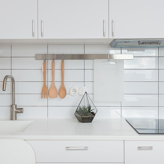 10 Pack 3 inch(76mm) Brushed Satin Nickel Kitchen Cabinet Handles Knurled Cabinet Pulls Drawer Pulls Kitchen Hardware