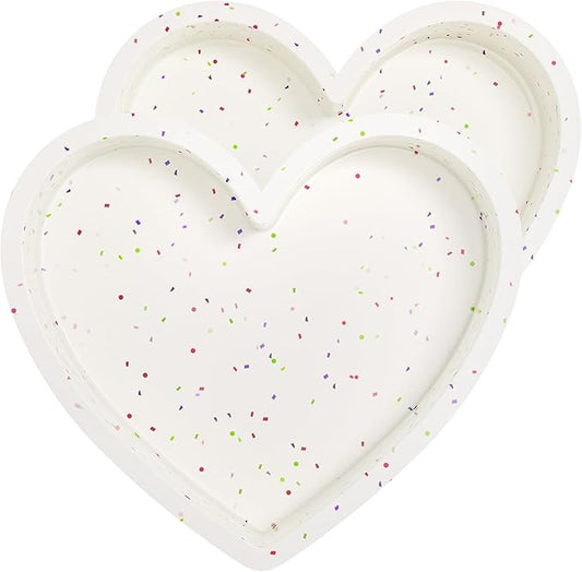 Silicone Heart Shaped Cake Pans 10 Inch Large Heart Cake Pan Nonstick Silicone Heart Molds for Baking (2 Pcs Set, Cream)