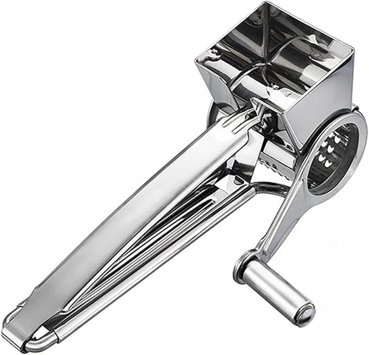 Cheese Grater with Handle, Stainless Steel Multipurpose Food Vegetable Potato Hand Grater for Grating and Shredding Hard Cheese, Chocolate, Medium, Walnuts, Potato, Carrot