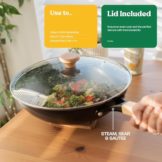 ANGORA BRANDS Wok Pan for Kitchen - Versatile Cookware - Good for Stir Fry - Nonstick Frying Pan - by Rolka