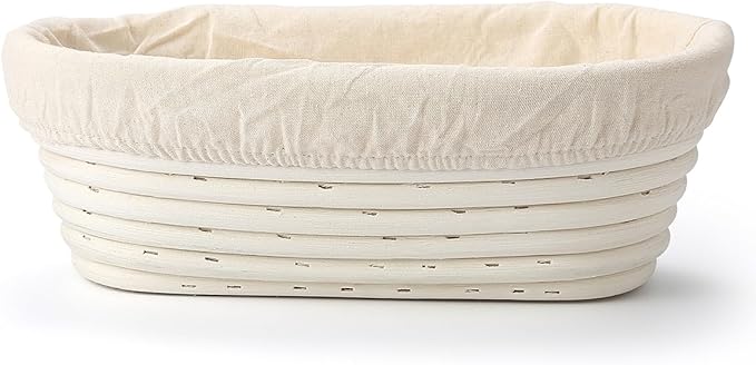 Saint Germain Bakery Premium Round Bread Banneton Basket with Liner - Perfect Brotform Proofing Basket for Making Beautiful Bread - (9 in. Round/10 in. Oval)