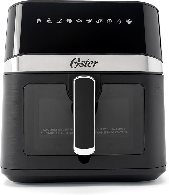 Oster 6 Quart Digital Air Fryer with Window, Large Capacity Airfryer for Easy Cooking