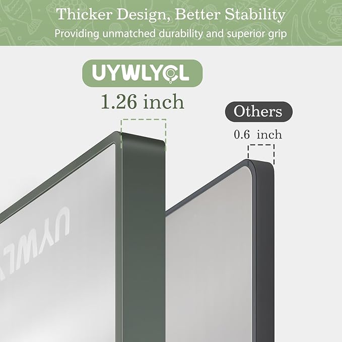 Titanium Cutting Board – Double Sided Cutting Boards for Kitchen, Pure Titanium & Wheat Straw PP, Food-Grade Metal Chopping Board, Easy to Clean Large Size 16"x11" (Green & Silver)