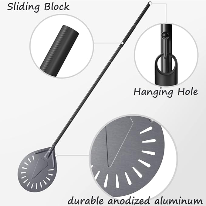 12 Inch + 9 Inch Pizza Peel Set, Perforated Pizza Turning Peel, 12" x 14" Professional Aluminum Pizza Paddle for Homemade Pizza, Pizza Oven Accessories