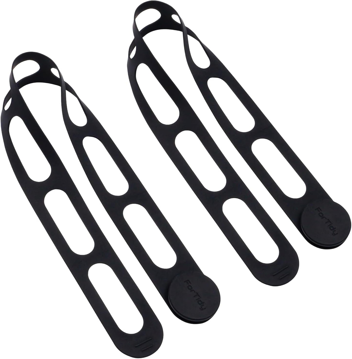 Silicone Latch Strap for Slow Cooker Lid, Pot, Bento Box, 21.65 In Reusable Elastic Self-Lock Silicone Tie for Bundling or Organizing Curtain, Cords, Yoga Mat, Camping Mat, 2pcs (Black&Black)