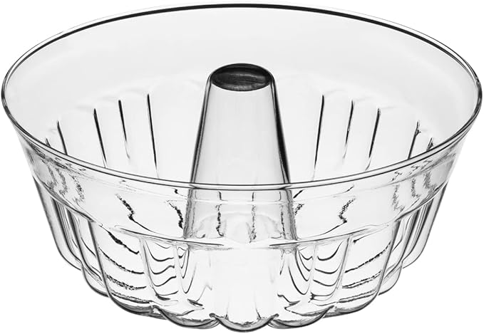 Simax Clear Glass Fluted Bundt Cake Pan | Heat, Cold, and Shock Proof, 2.1 Quart (8.4 Cups), Made in Europe, Great for Ring Cakes, Puddings, Desserts, Monkey Bread, and More, Dishwasher Safe…